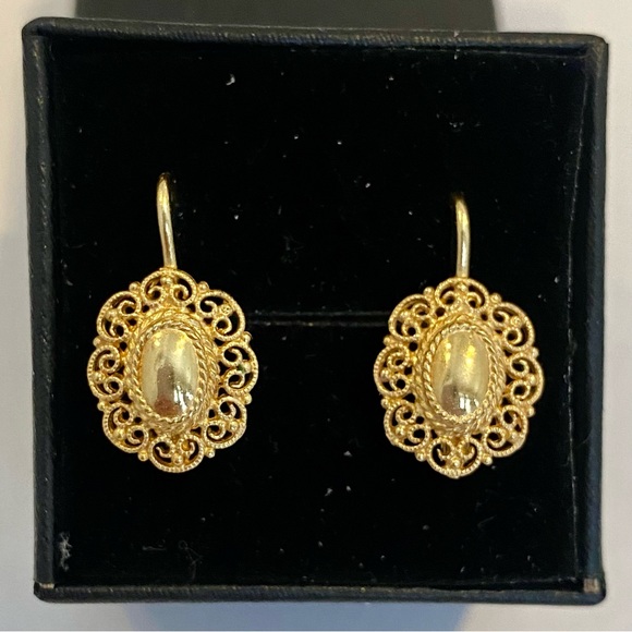 14kt Italian Filigree Earrings - Picture 4 of 6